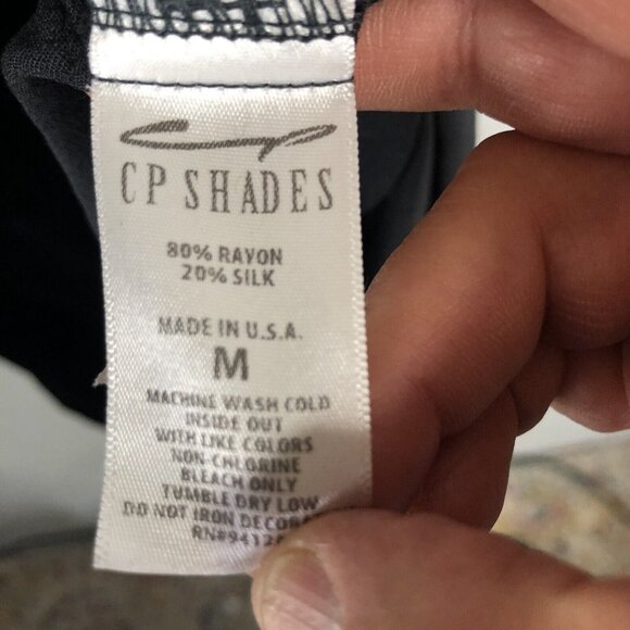 CP Shades Top Womens Medium Black Velvet Whimsigoth Y2K Retro Silk Blend - Picture 6 of 10